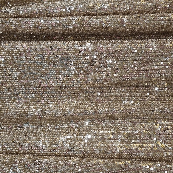 New-Ann Taylor Gold Sequin Midi Dress - Picture 6 of 7